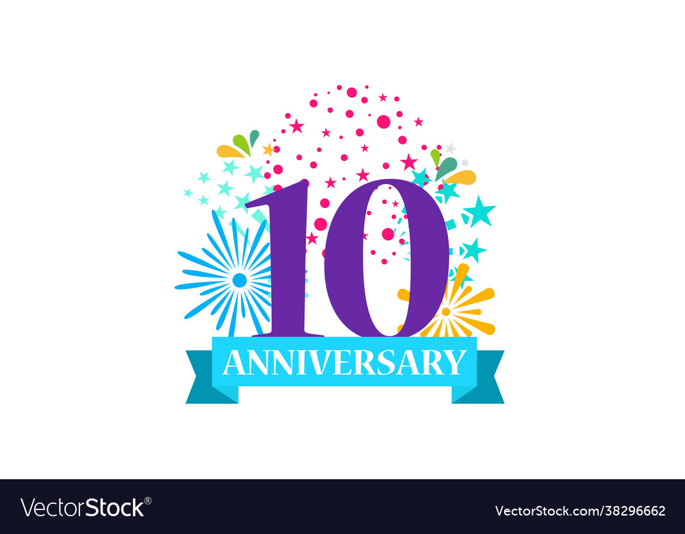 10 th anniversary template for banner design Vector Image