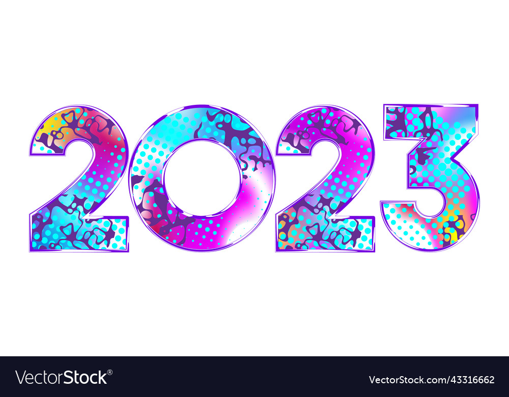 Abstract gradient halftone 2023 number design