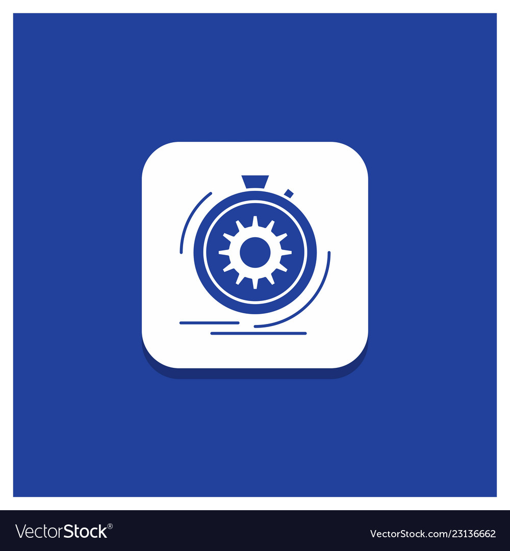 Blue round button for action fast performance