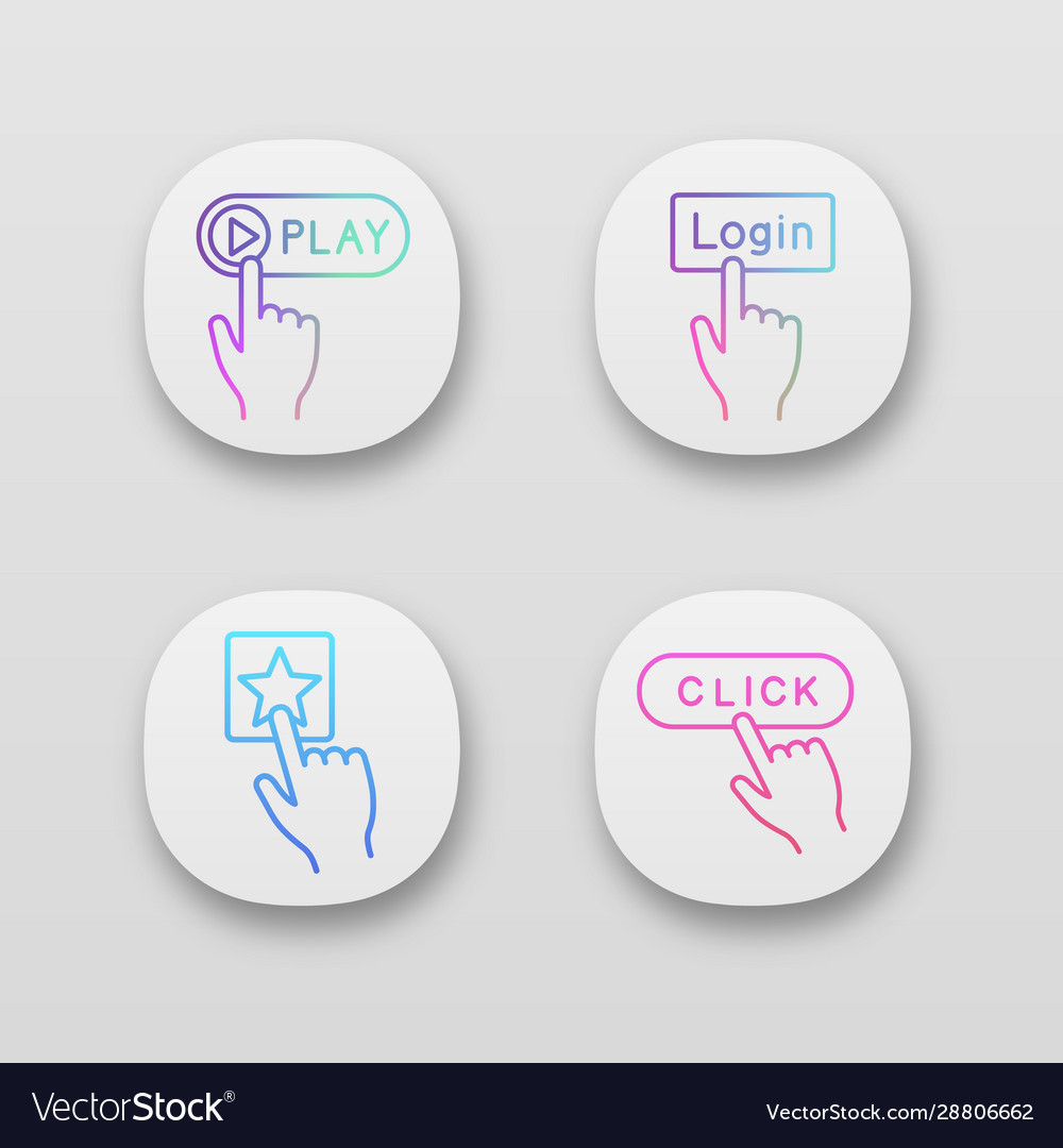 Click app icons set vector image Click app icons set