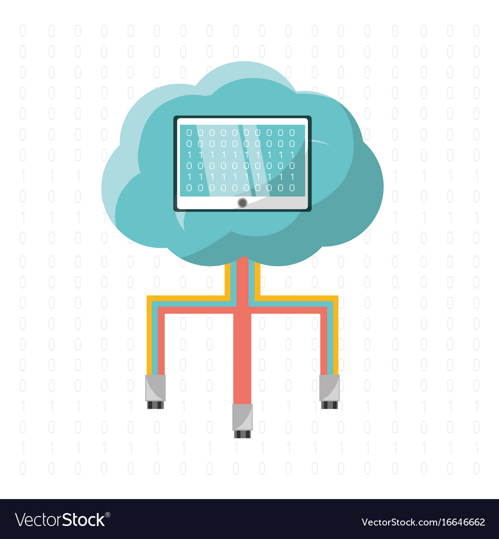 Cloud computing and share information Royalty Free Vector