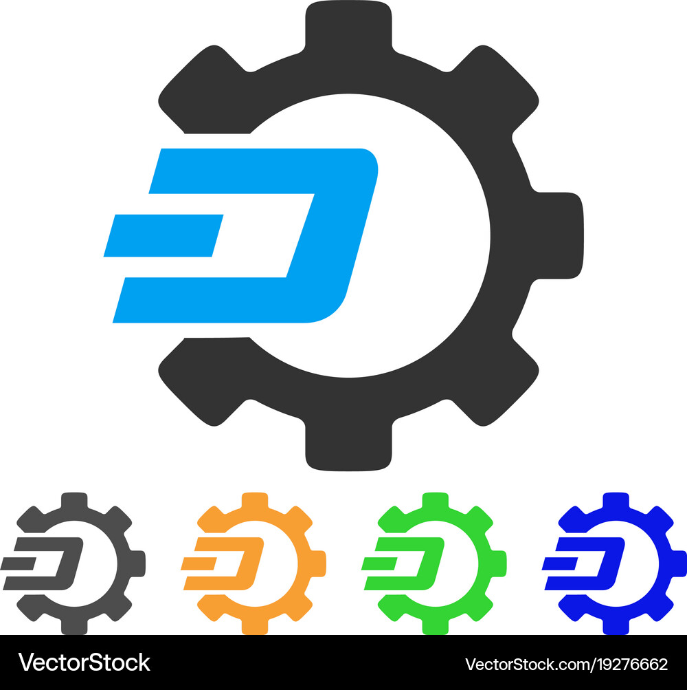 Dash process gear icon Royalty Free Vector Image