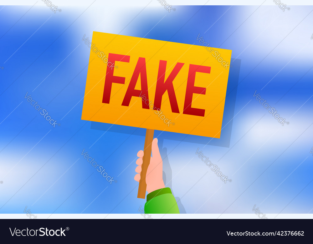 Fake placard news concept social media