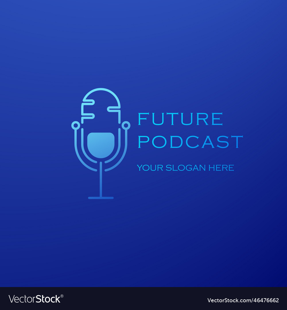 Fututre Modern Podcast Logo Design Royalty Free Vector Image 3233