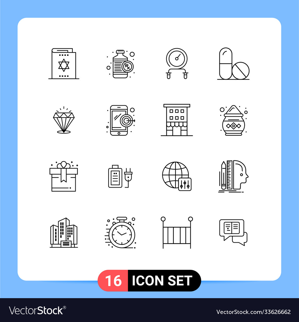 Group 16 outlines signs and symbols Royalty Free Vector