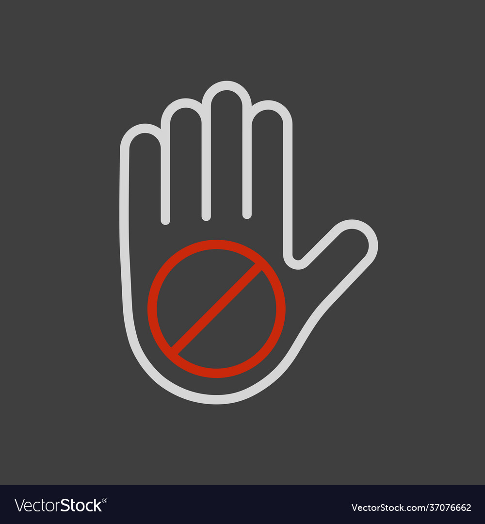 Hand stop or forbidden flat icon