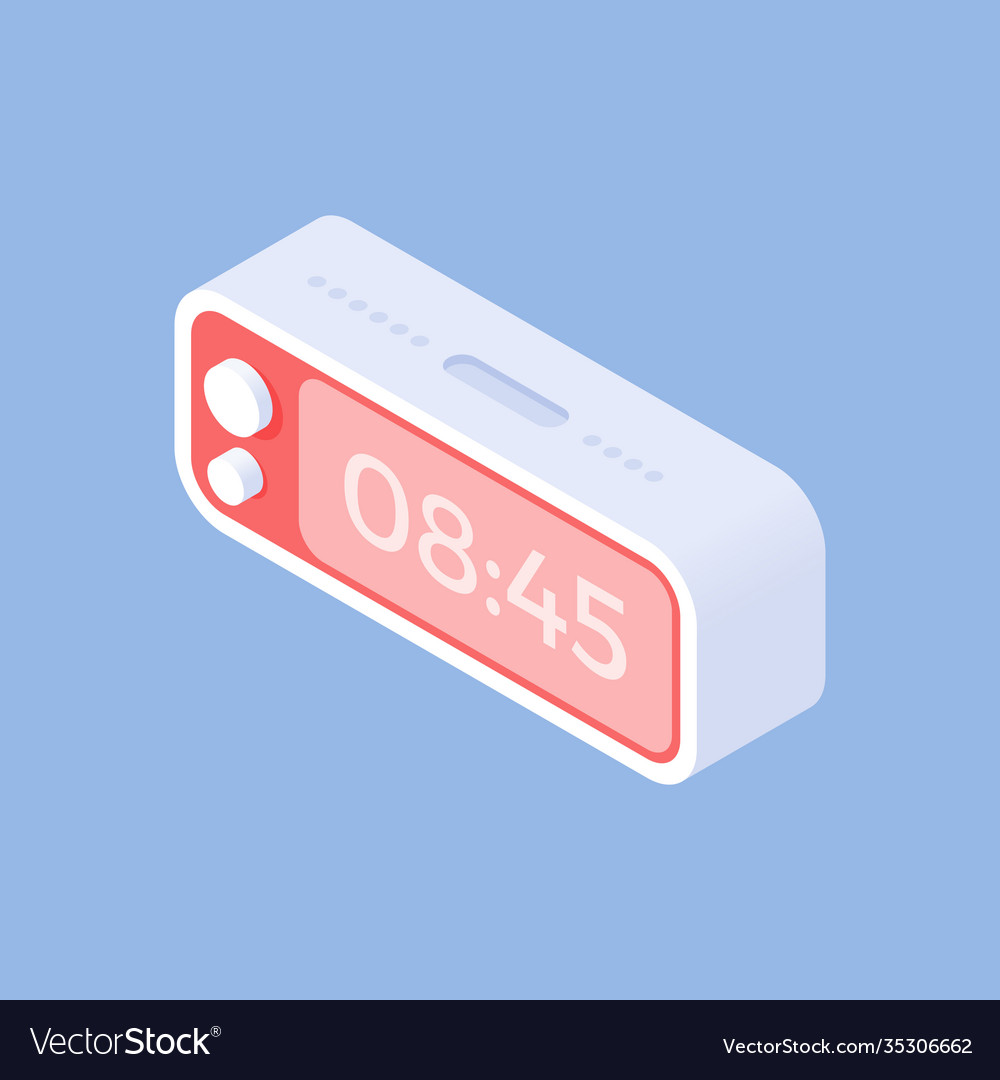 Image alarm clock with set time vector image Image alarm clock with set time
