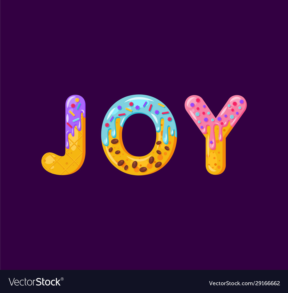 Joy biscuit lettering glazed gingerbread