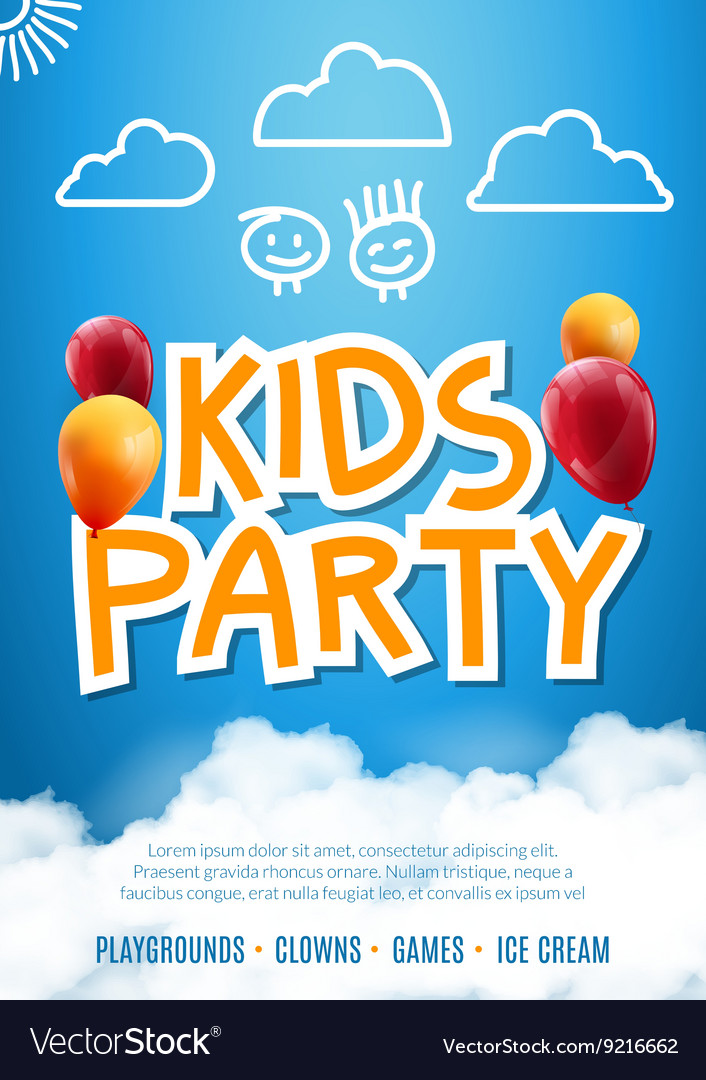 Kids Birthday Party Poster Template