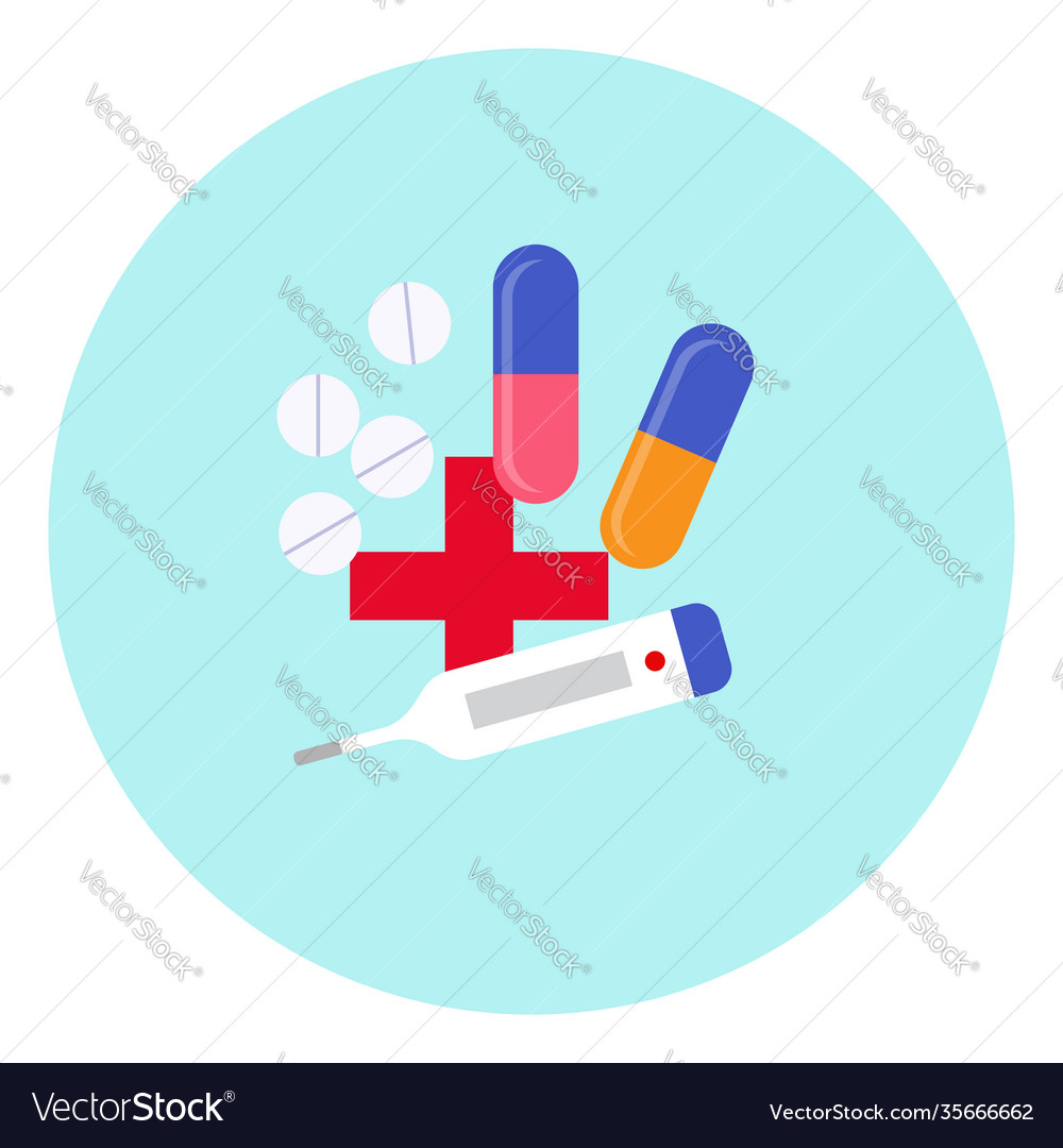 Medicine pills on a white background