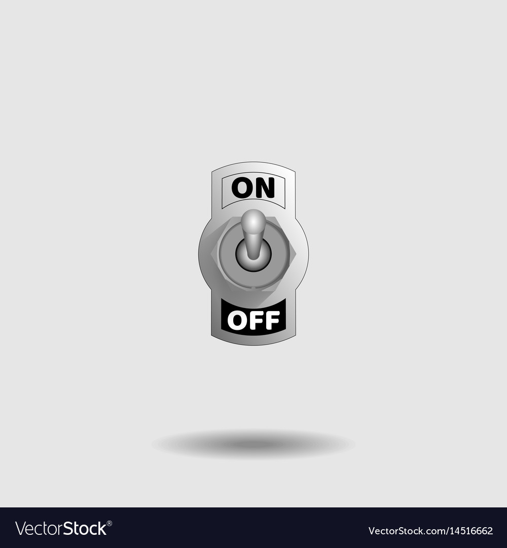 On off switch metallic Royalty Free Vector Image