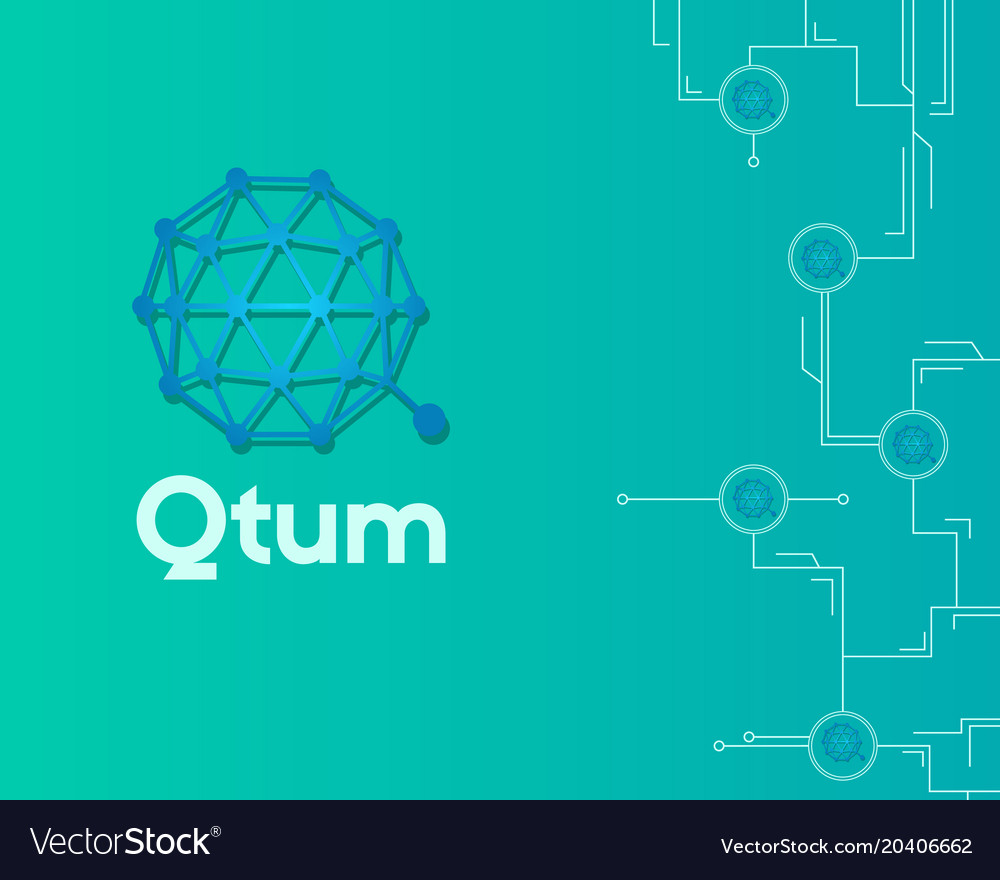 Qtum blockchain cryptocurrency circuit concept