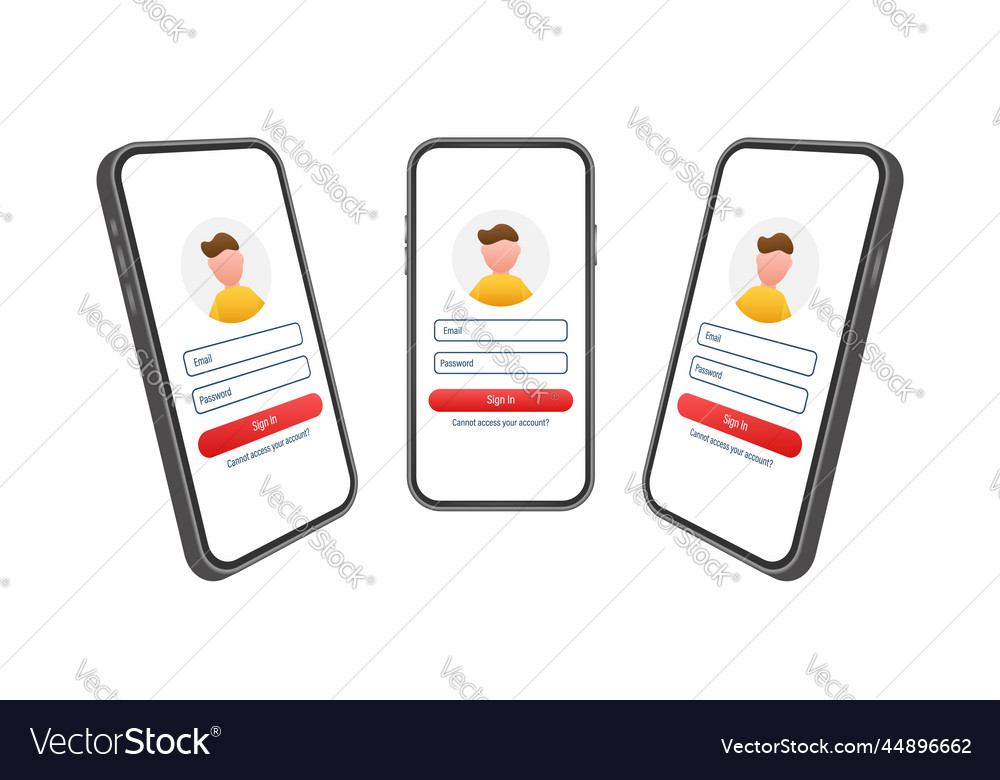 Sign in to account user authorization login vector image Sign in to account user authorization login