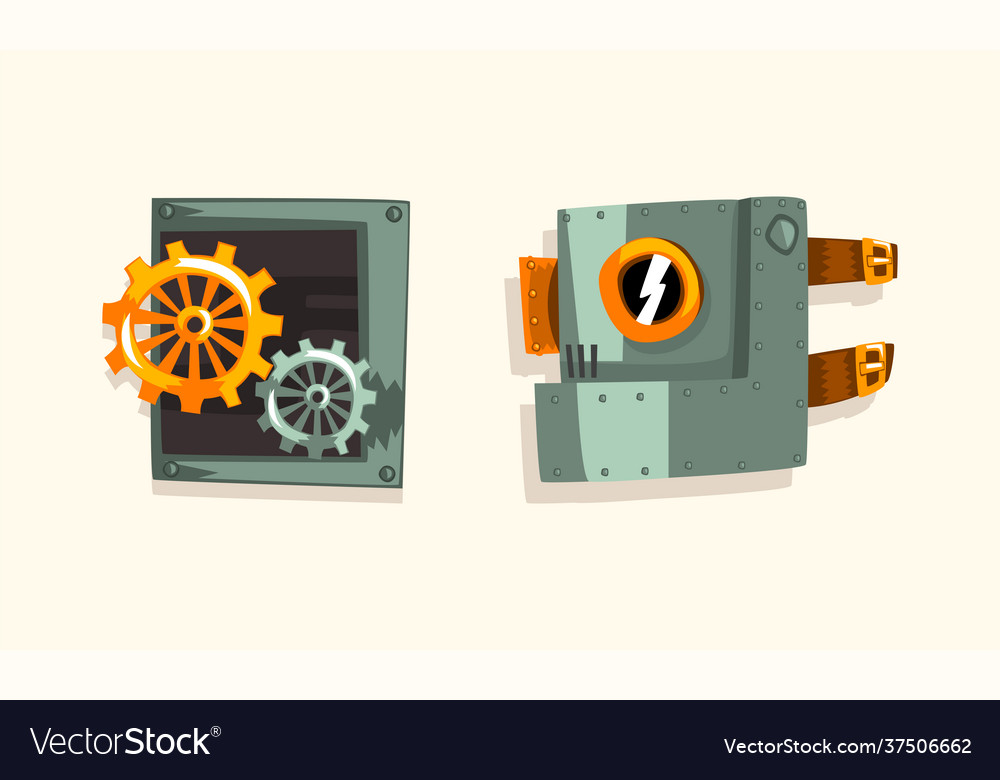 Steampunk fictional objects and mechanism vector image Steampunk fictional objects and mechanism