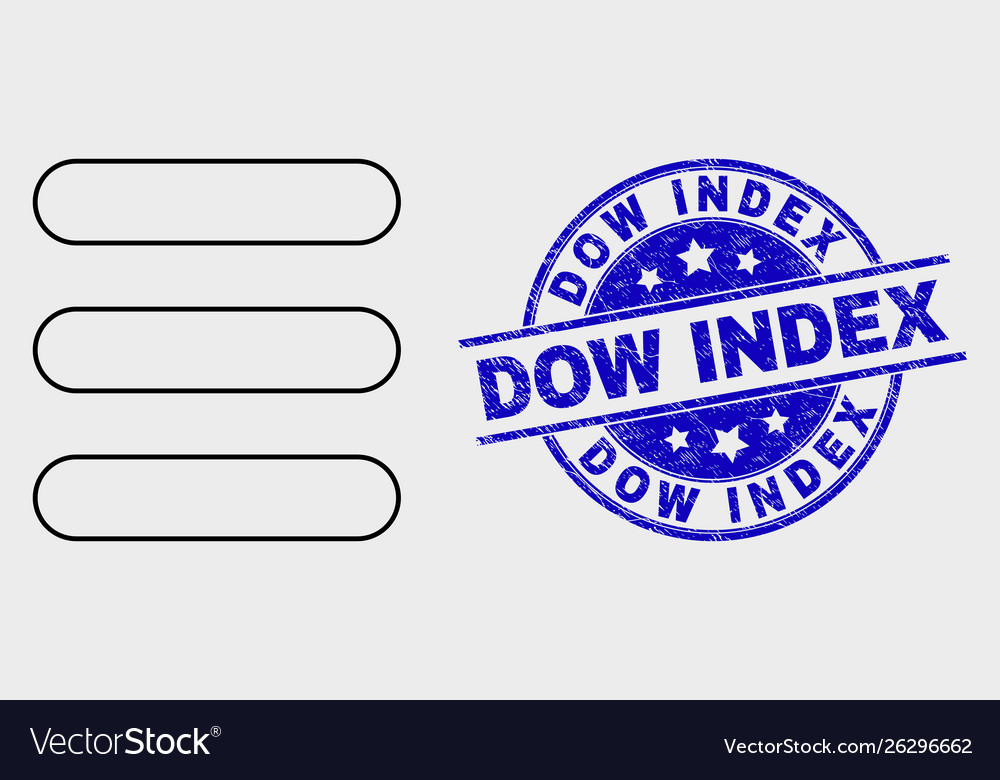 Stroke menu list icon and grunge dow index vector image Stroke menu list icon and grunge dow index