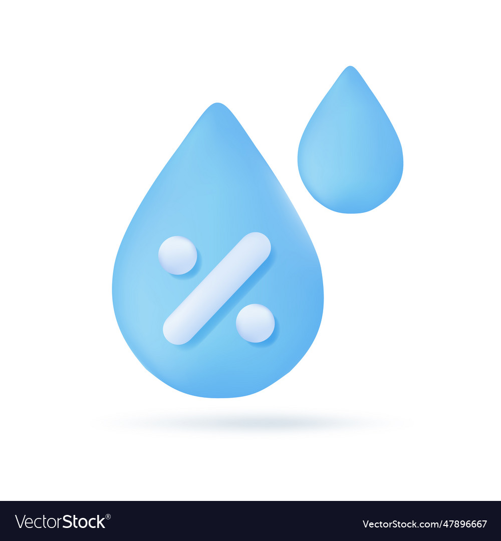 3d weather forecast icon raindrops air humidity vector image 3d weather forecast icon raindrops air humidity