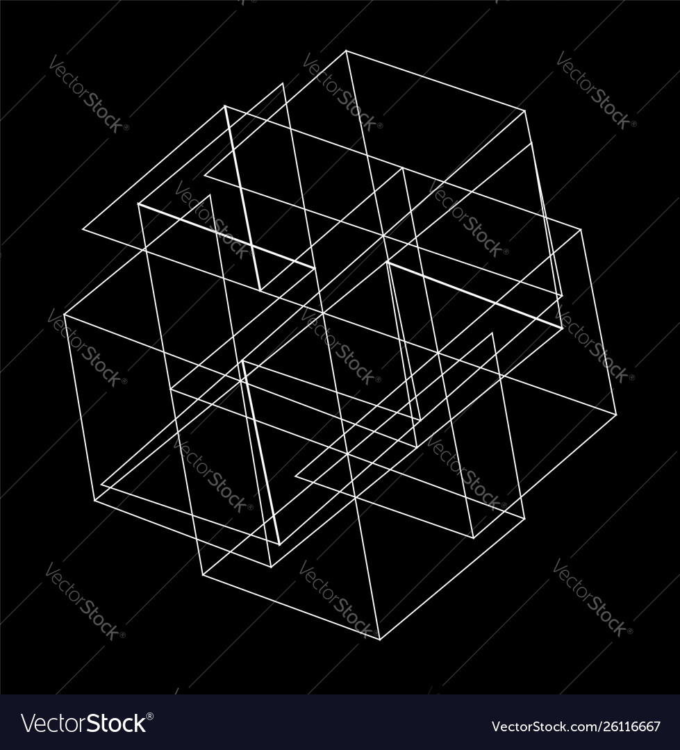 Abstract triangle hexagonal digital connection