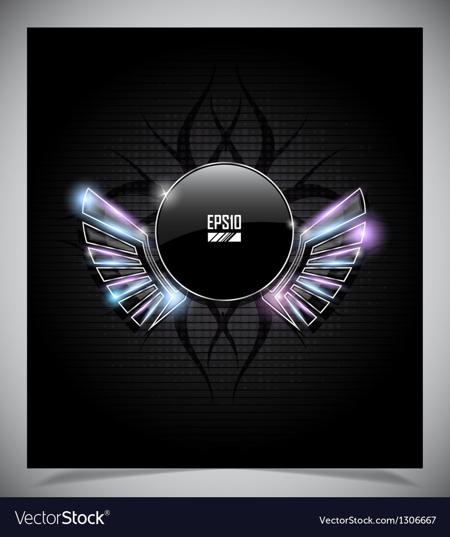 Abstraction dark background with wings