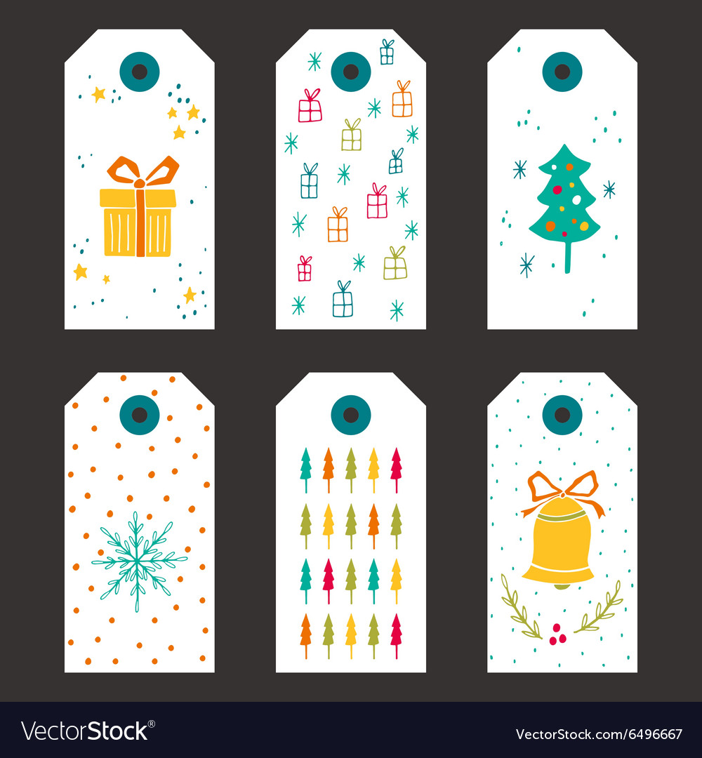 Collection Of Christmas Gift Tags Royalty Free Vector Image