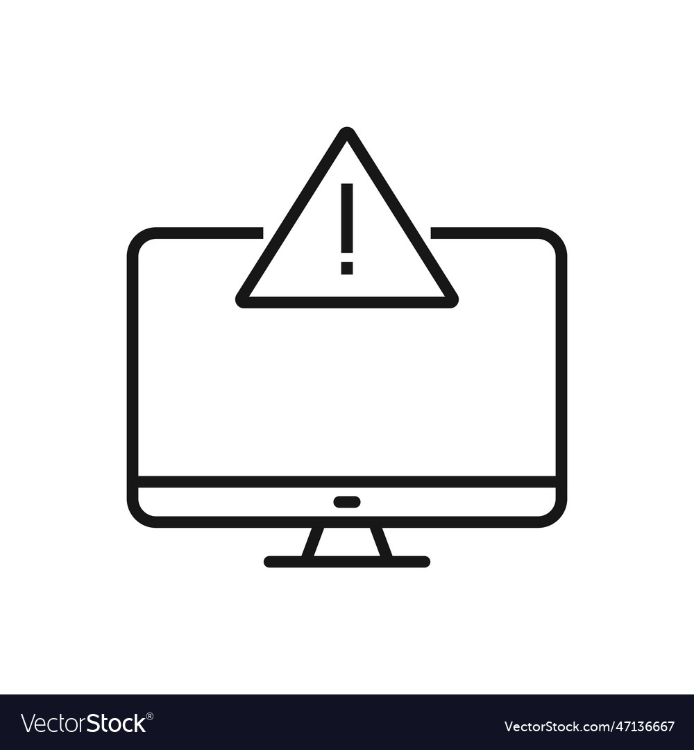 Editable icon of computer alert message isolated vector image Editable icon of computer alert message isolated