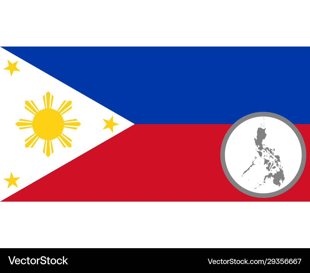 Flag and map philippines Royalty Free Vector Image