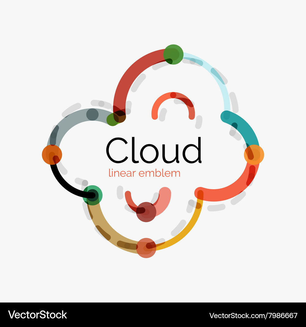 Flat design cloud icon background Royalty Free Vector Image