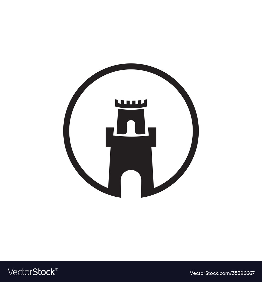 Fort castle icon logo design template