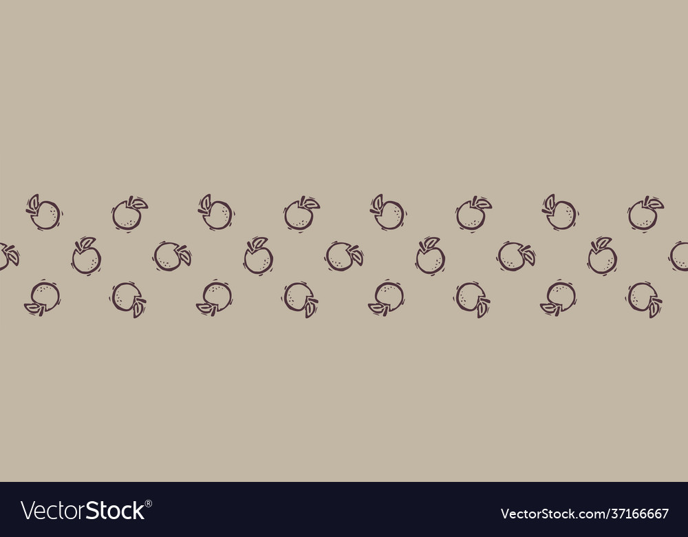 Hand carved block print orange seamless pattern vector image Hand carved block print orange seamless pattern