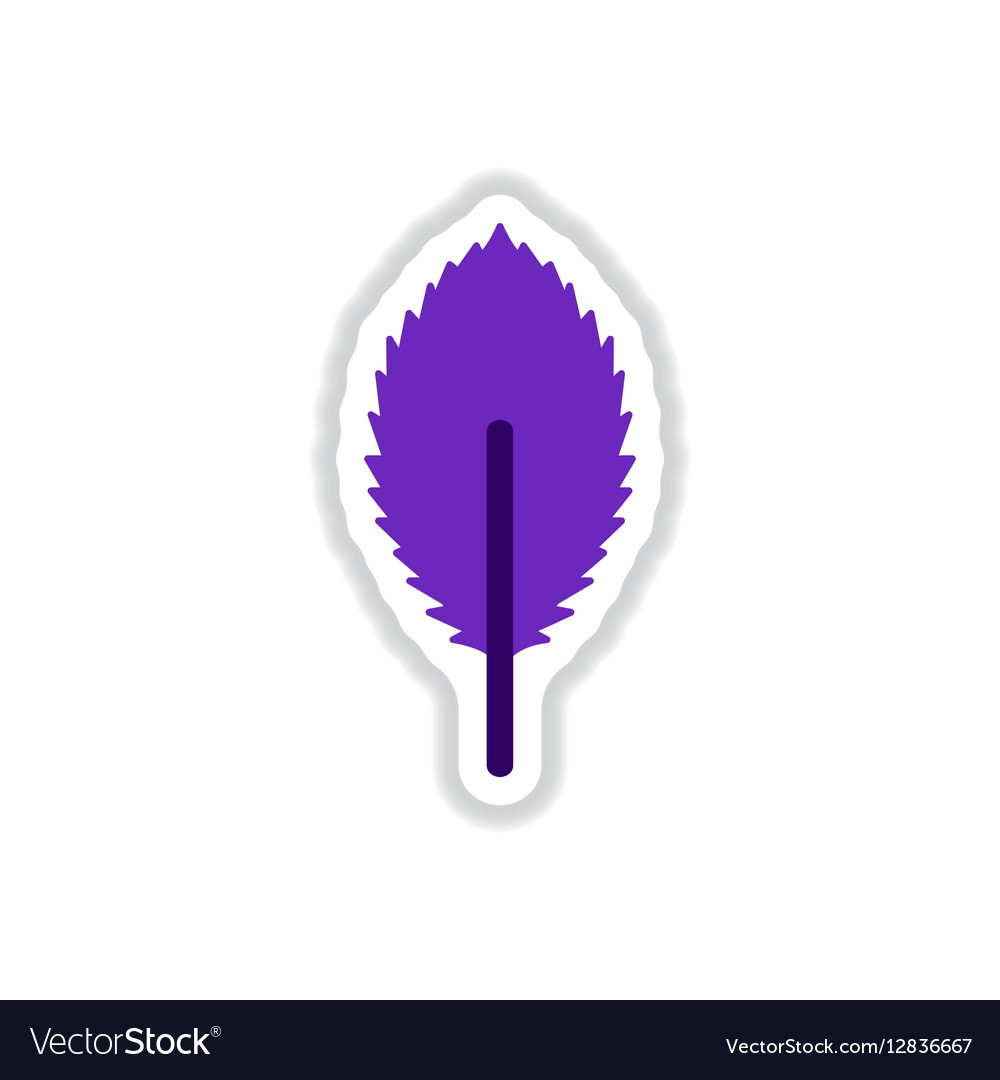 Label with leaf shadow icon design