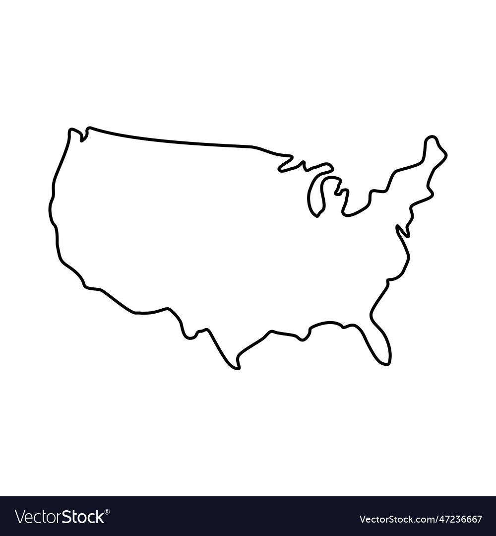 Line map of usa Royalty Free Vector Image - VectorStock