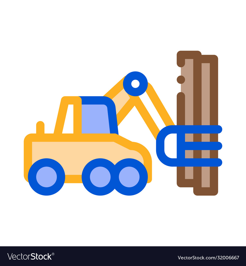 Logging machine icon outline