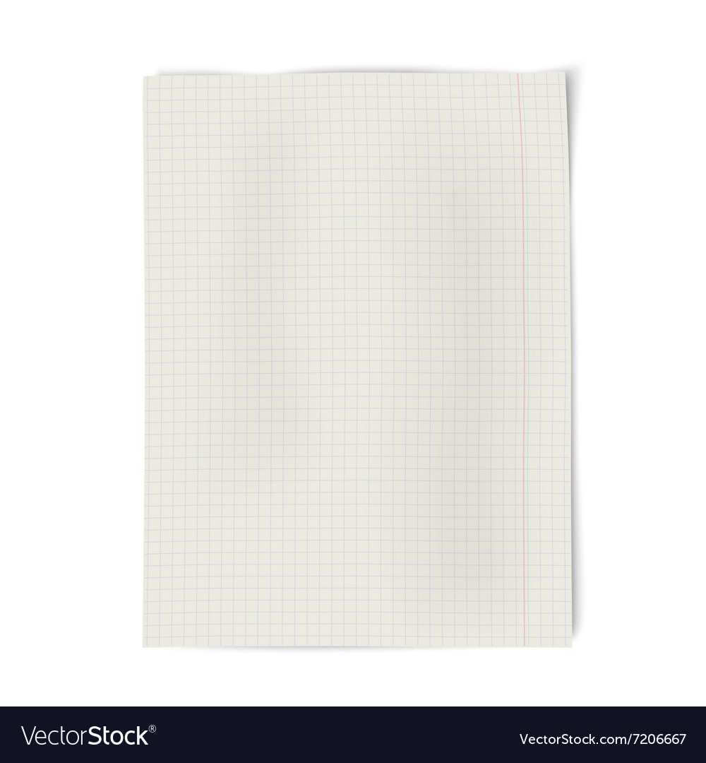 Notebook squared paper isolated on white