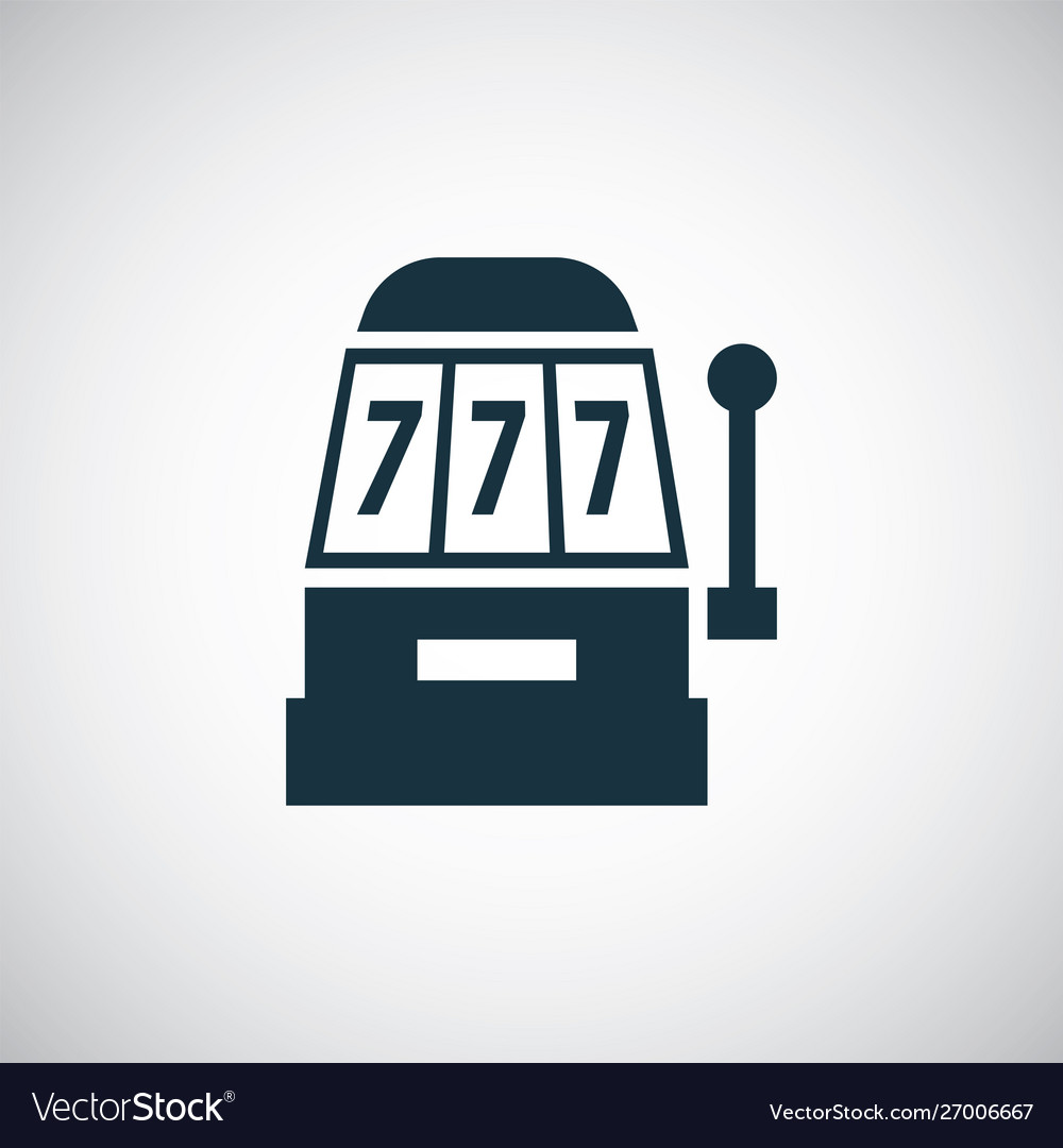 One-armed bandit icon simple flat element design