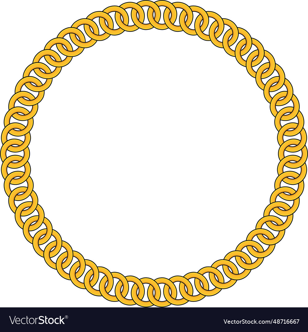 Round chain frame circle chains border boho Vector Image Round chain frame circle chains border boho