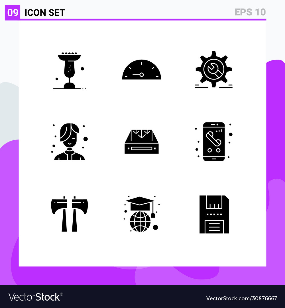 Set 9 modern ui icons symbols signs for mail