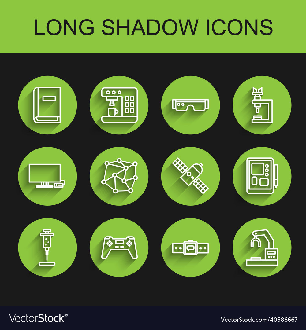 Set line syringe gamepad user manual smartwatch vector image Set line syringe gamepad user manual smartwatch