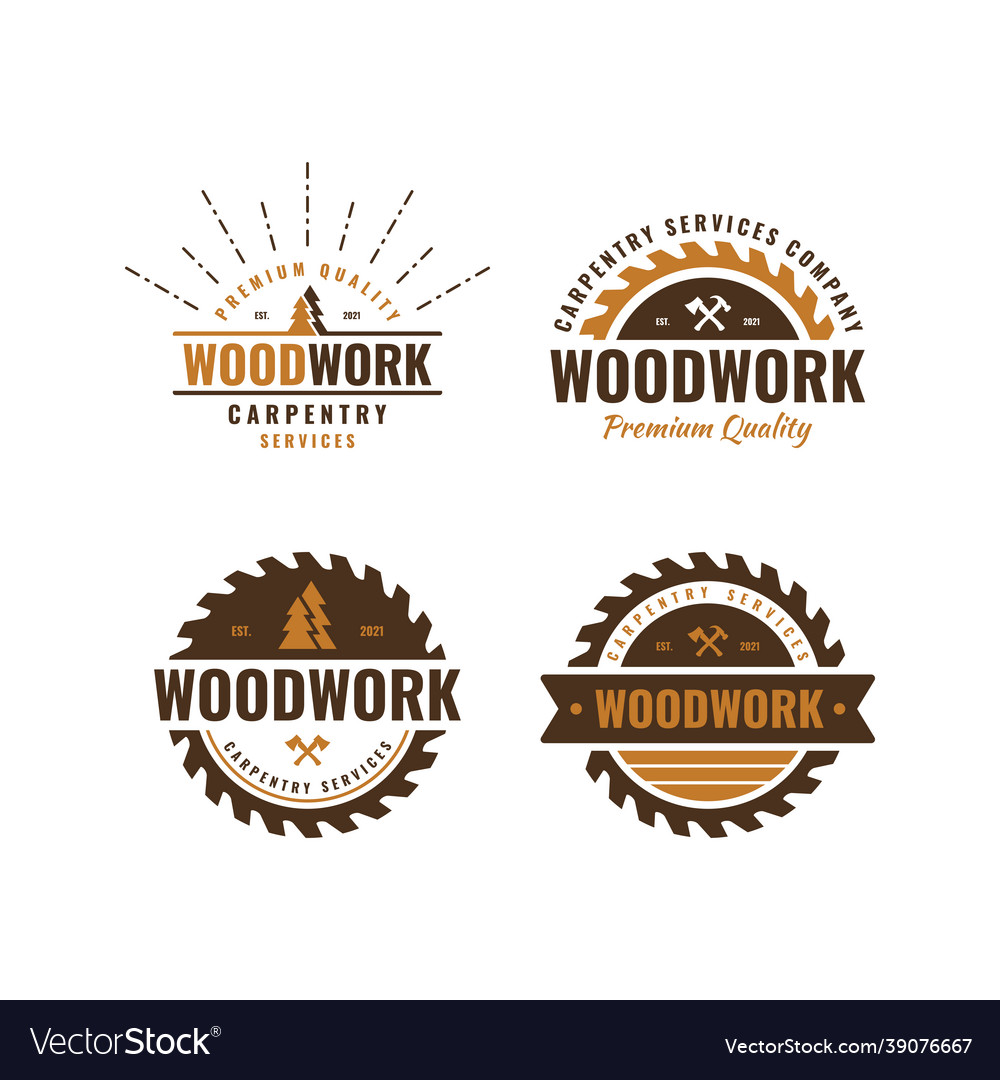 Set of carpentry vintage logo