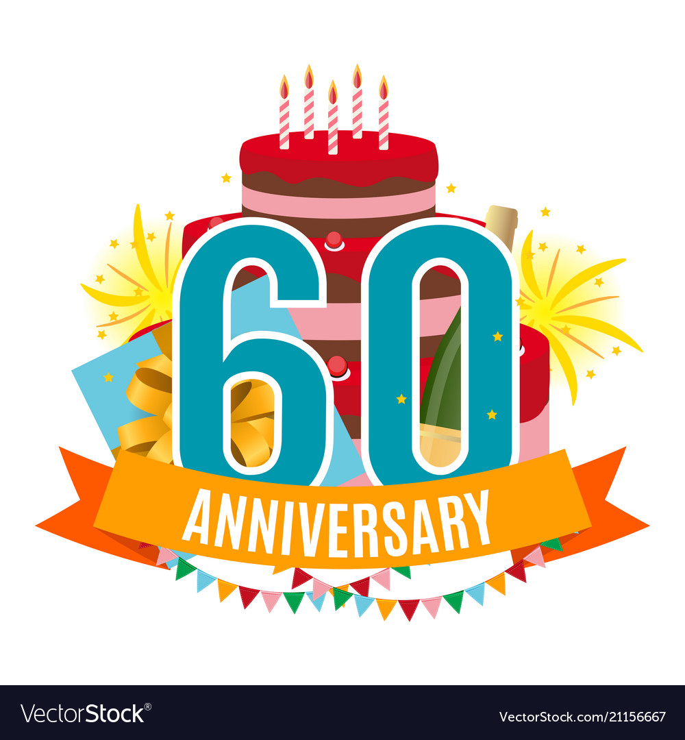 Template 60 years anniversary congratulations Vector Image