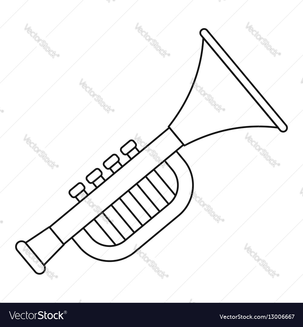 Trumpet toy for kids icon outline style Royalty Free Vector