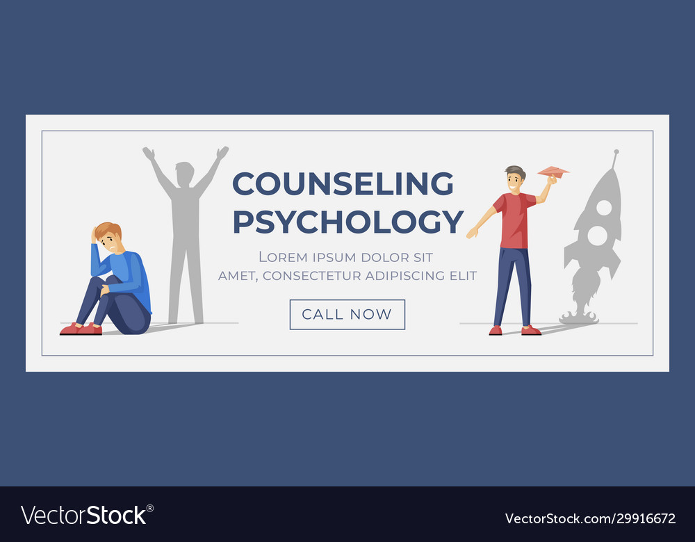 Counseling psychology web banner template