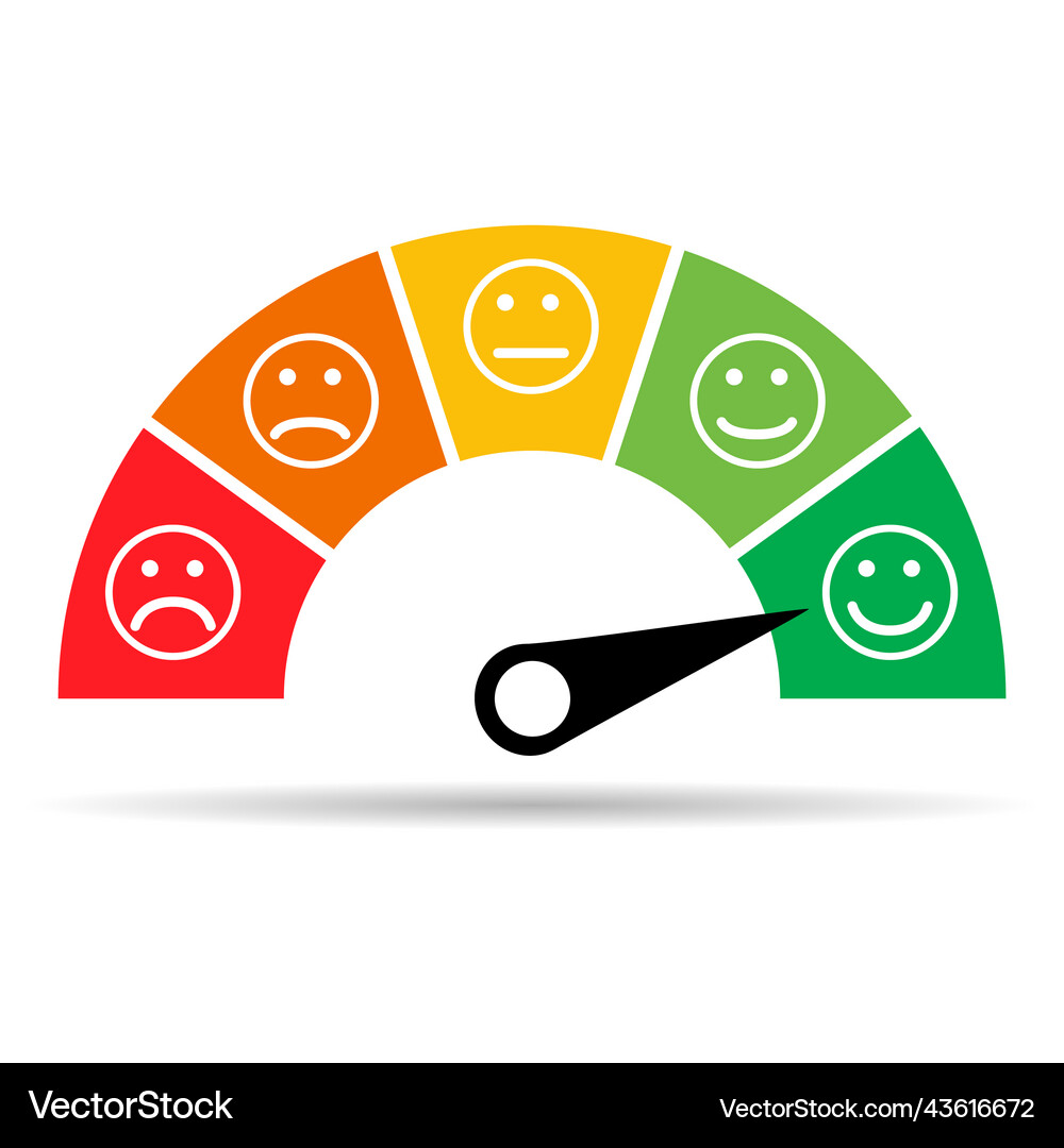 Customer satisfaction meter shadow icon graph Vector Image