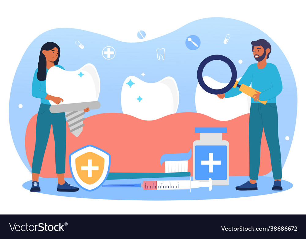 Dental prosthetics concept Royalty Free Vector Image