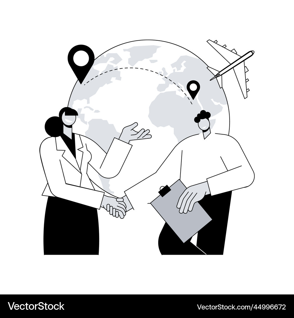 Expat work abstract concept Royalty Free Vector Image