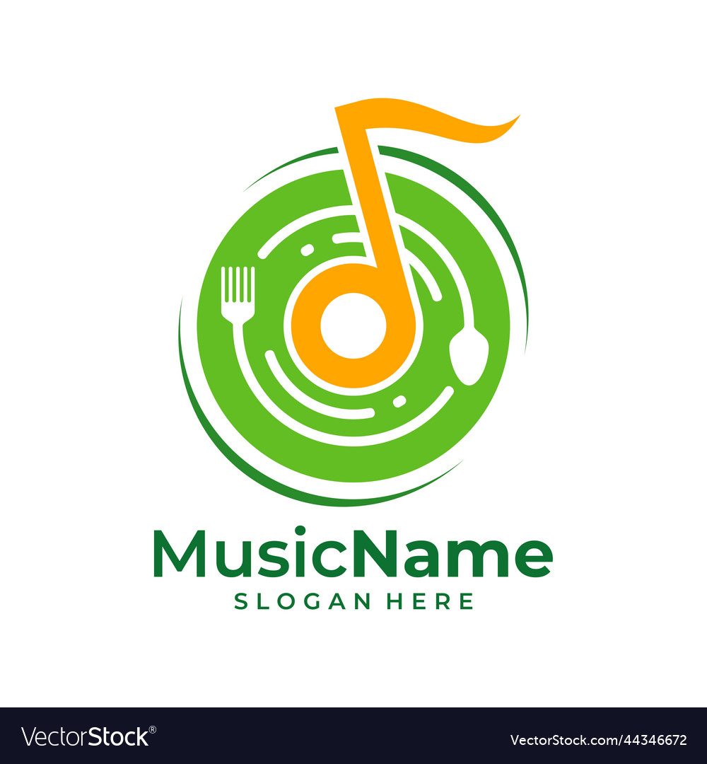 Food music logo design template