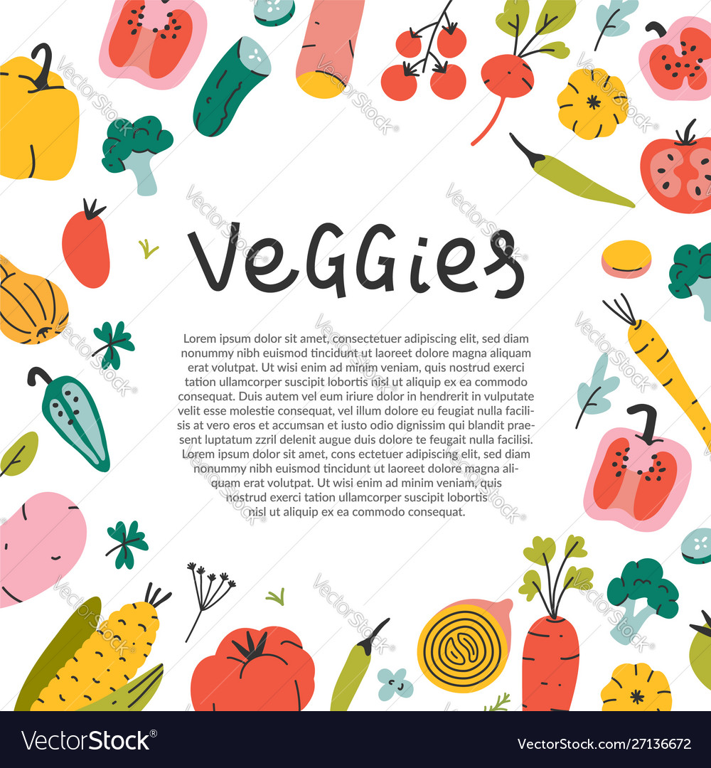 Hand Drawn Vegetable Frame
