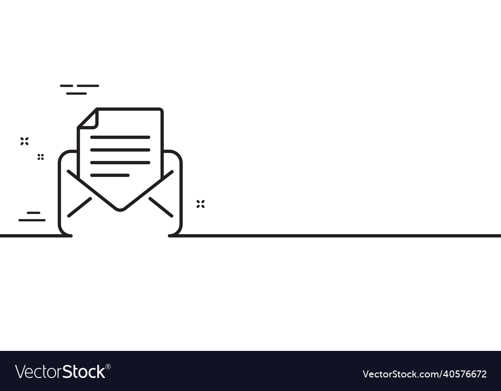 Mail correspondence line icon read message sign