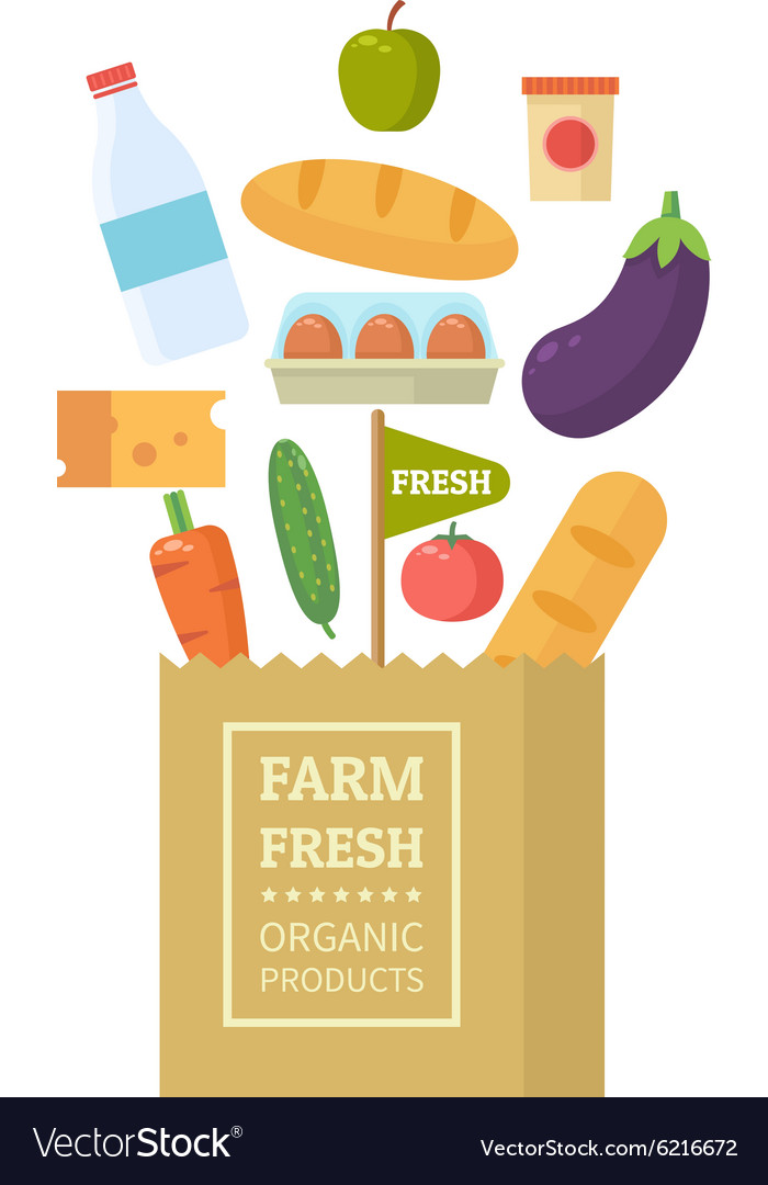 Package With Fresh Produce Royalty Free Vector Image