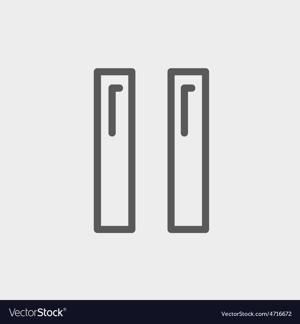 Pause button thin line icon