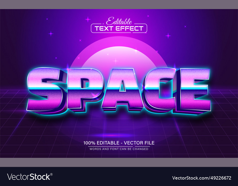 Retro Space Text Effect - Editable