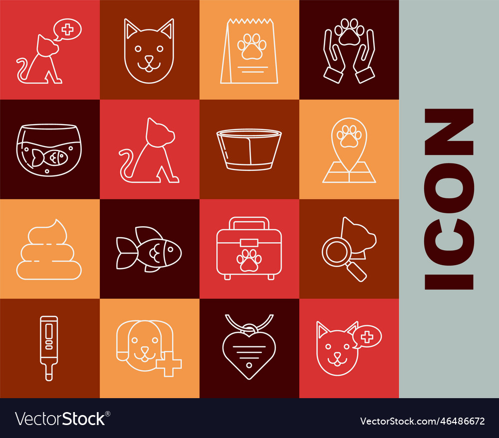 Set line veterinary clinic symbol map pointer Vector Image Set line veterinary clinic symbol map pointer